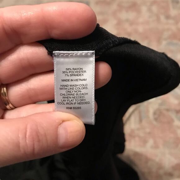 Express Black Semi Sheer Basic Top - Size Small - Picture 6 of 6